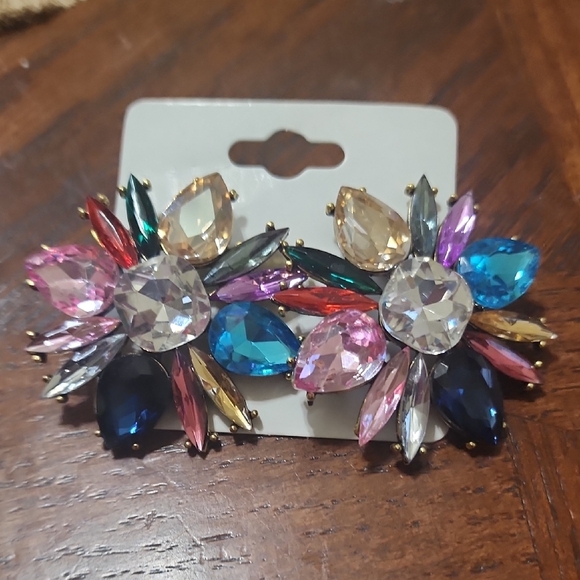 Jewelry - Multicolor Gemstone Flower Earrings